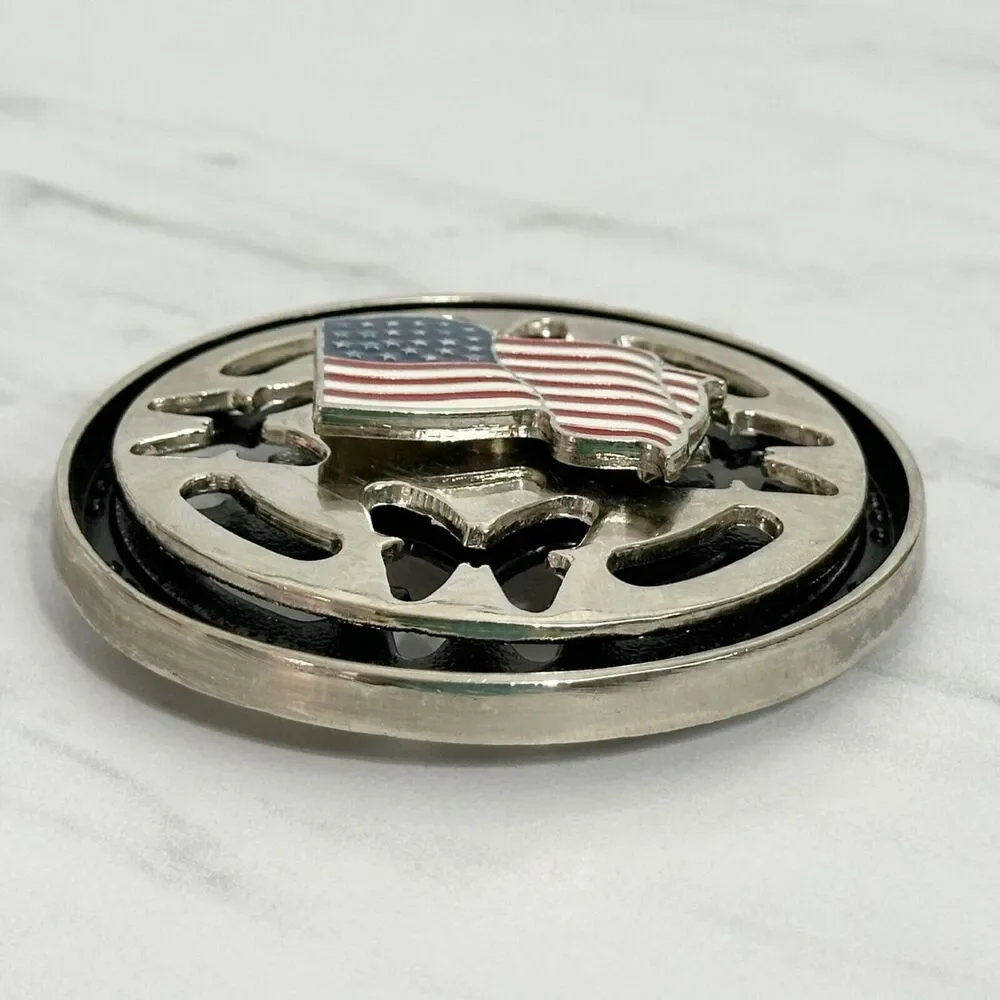 American Flag Butterfly Spinning Fidget Belt Buckle Novelty ✨